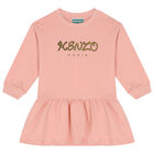 Younger Girls Pink Logo Dress, 2, hi-res